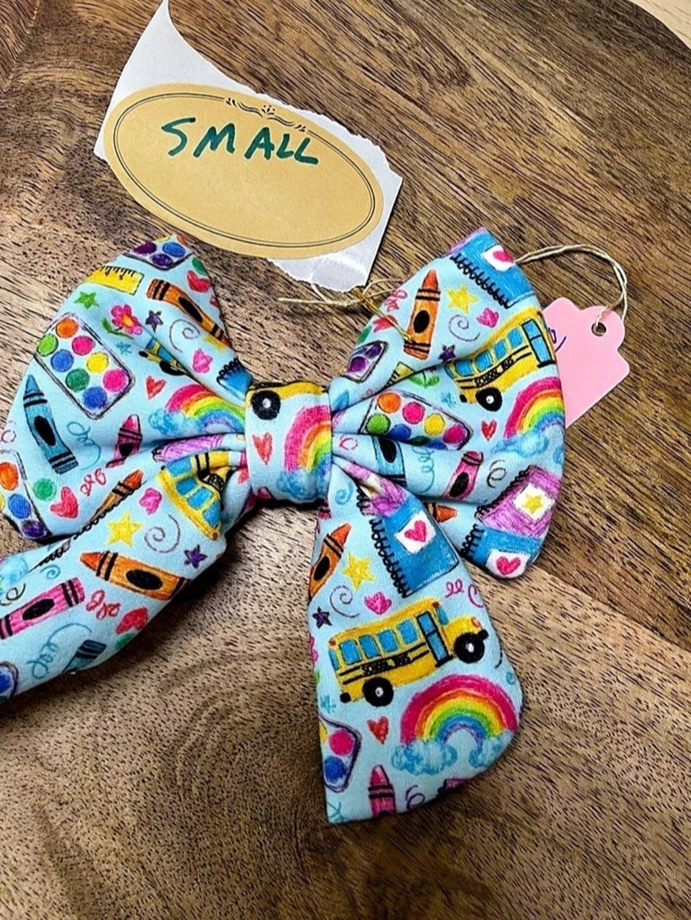 Griffy & Drake Bow Tie Small Blue Colorful Dog NWT